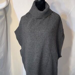 BCBGMAXAZRIA Knit Poncho Sweater Gray